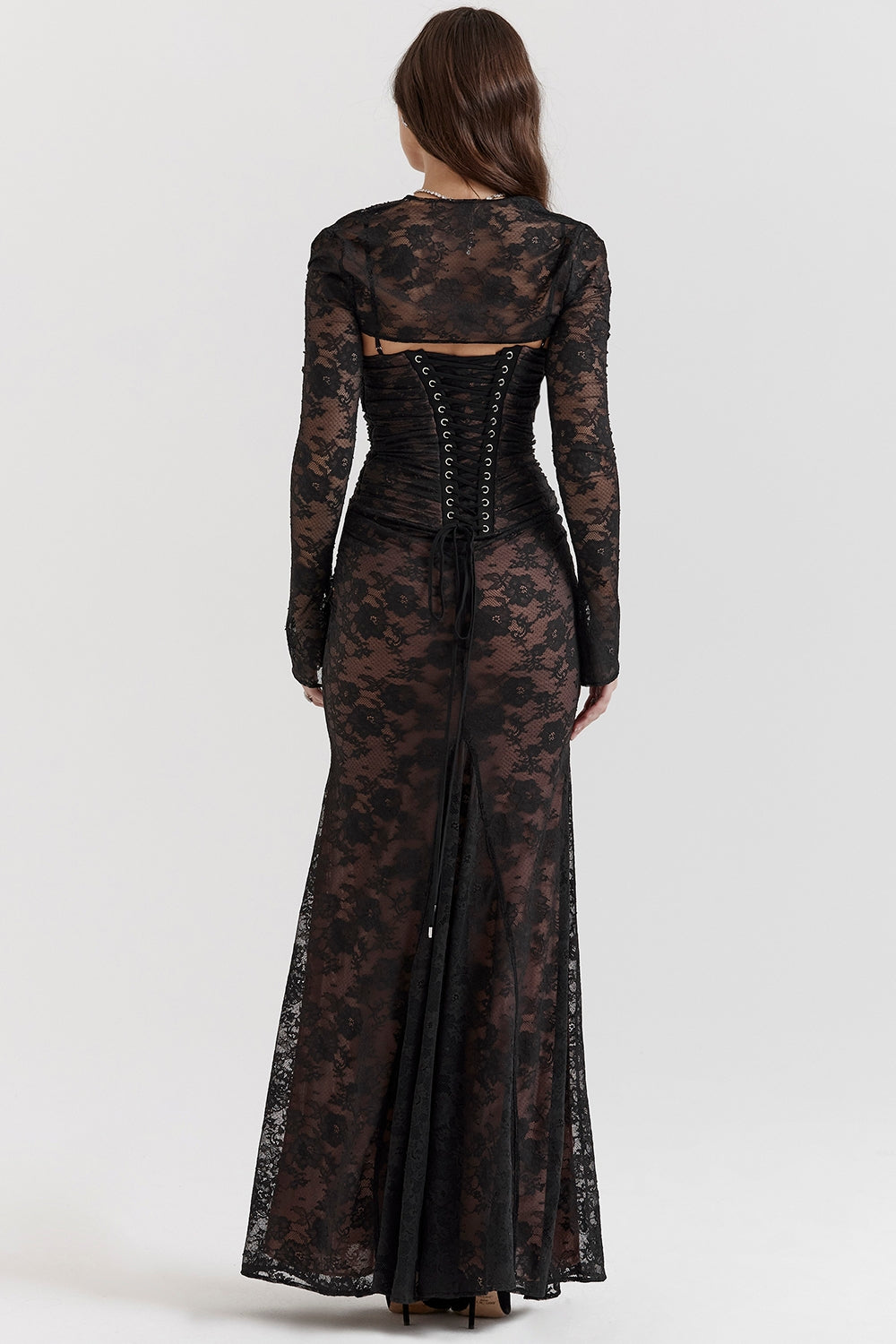 black lace maxi dress