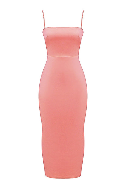 bright peach maxi dress