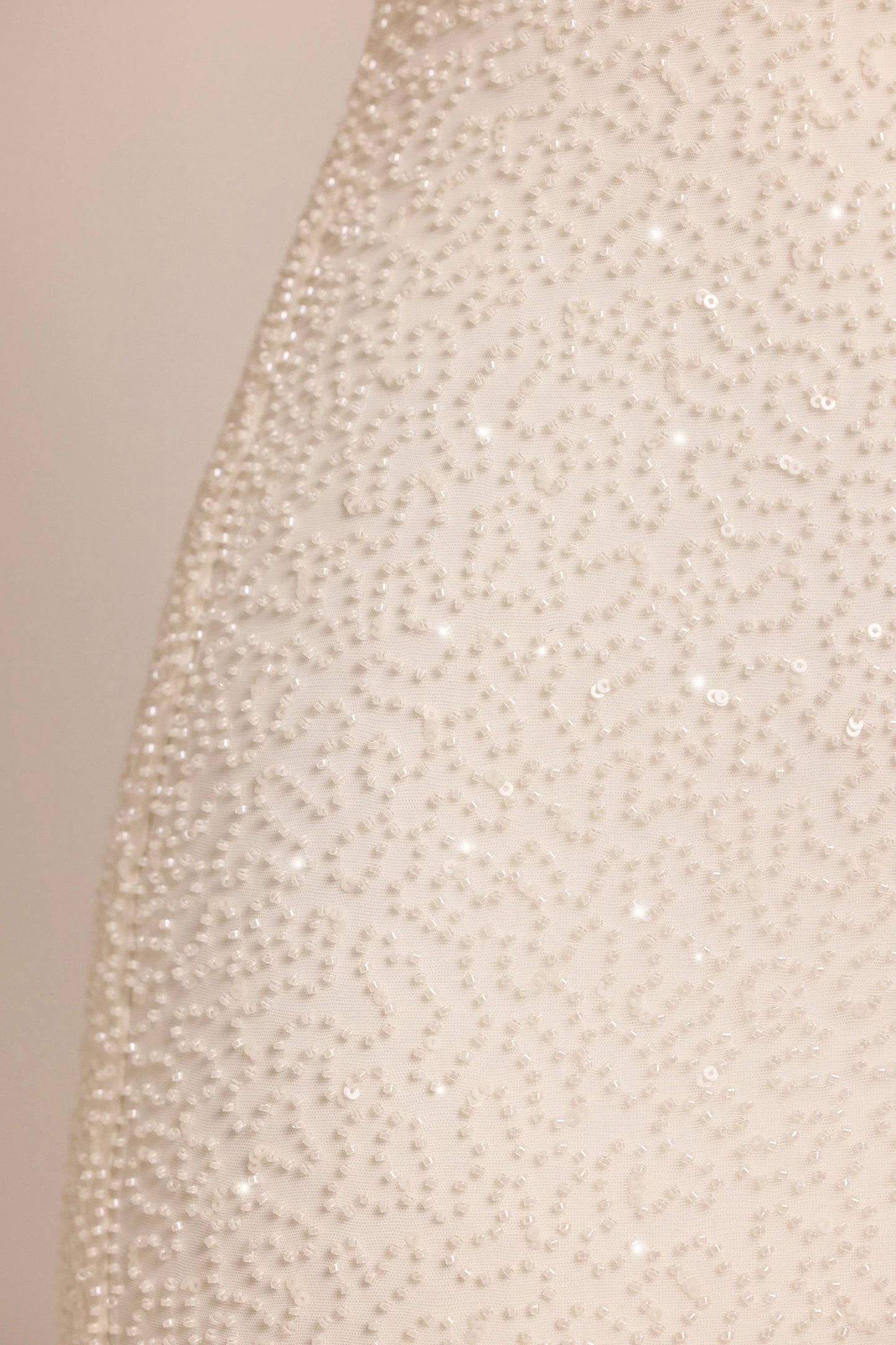 Embellished Square Neck Mini Dress in White