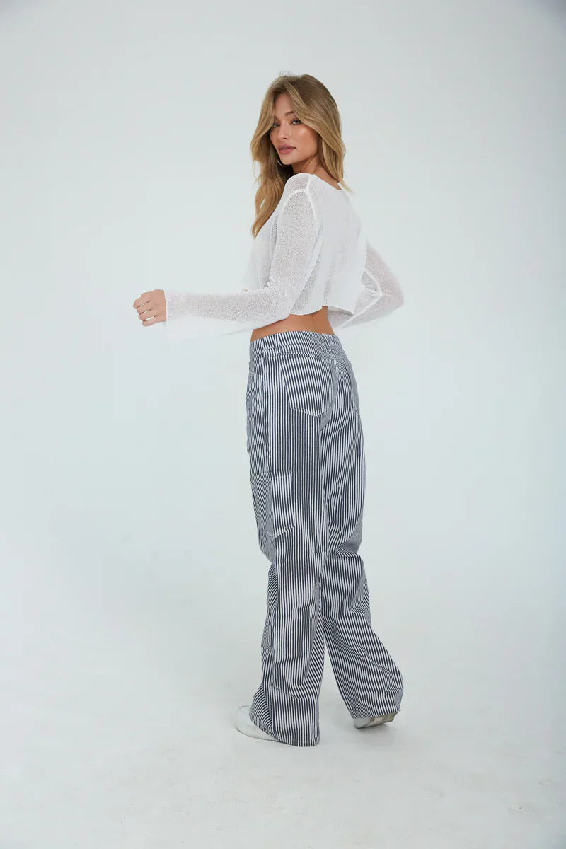 Hollie Cropped Long Sleeve Knit Top