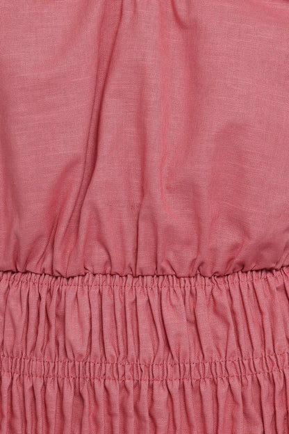 Lucilla Shirred Waist Top - Petal Pink
