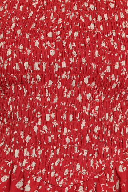 Zoella Peplum Top - Red Floral