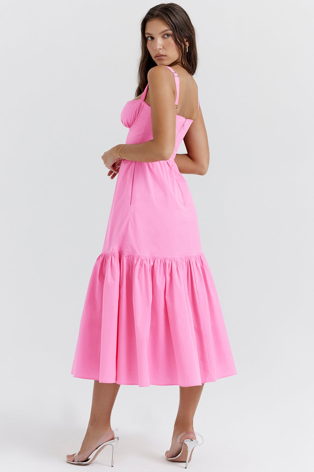 french pink midi sundress