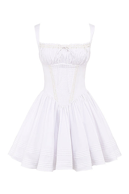 white cotton mini dress