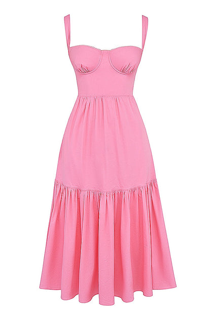 french pink midi sundress
