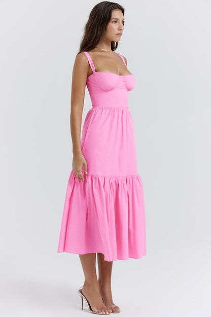 french pink midi sundress