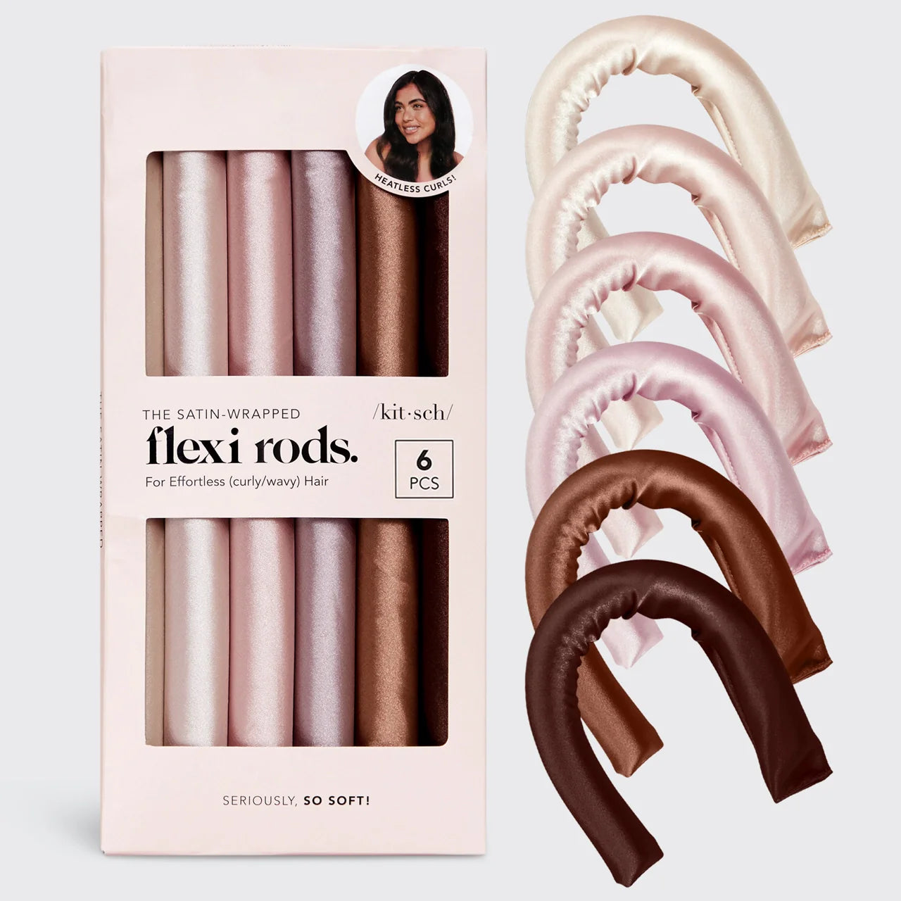 Kitsch Satin Heatless Curling Rollers 6 piece
