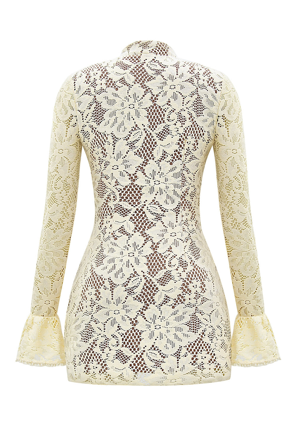 buttermilk keyhole lace mini dress