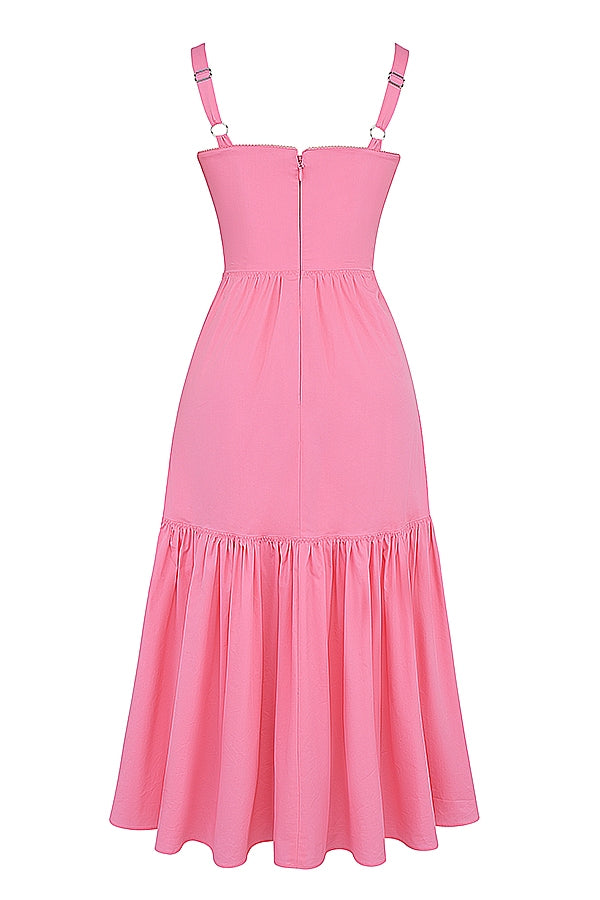french pink midi sundress