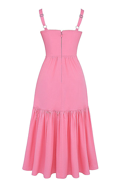 french pink midi sundress