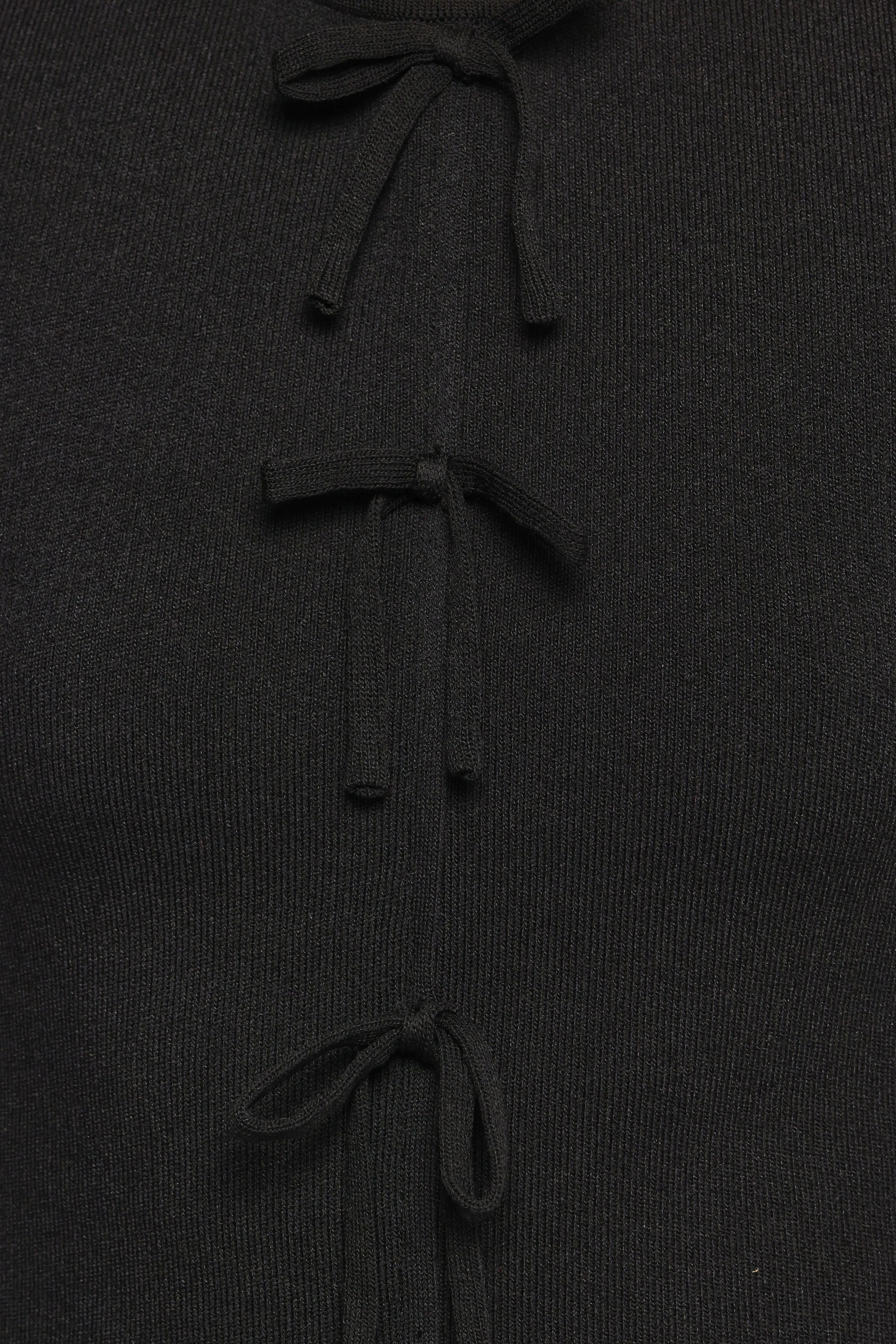 Milani Bow Knitted Top - Black