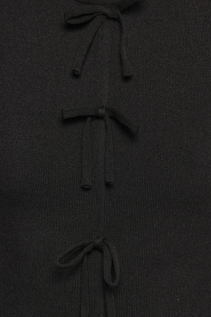 Milani Bow Knitted Top - Black