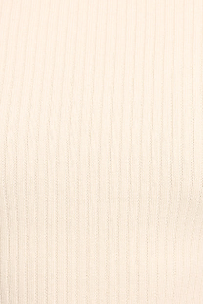 Fleur Ribbed Knit Top - Cream