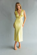 Juniper Lace Trim Satin Midi Slip Dress
