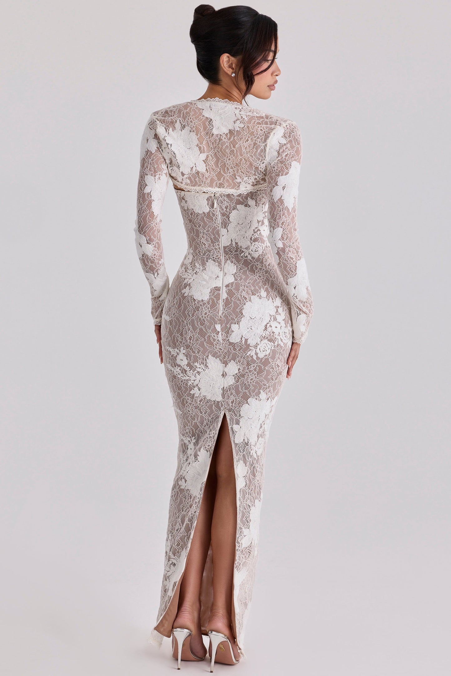 ivory embroidered lace maxi dress - limited edition