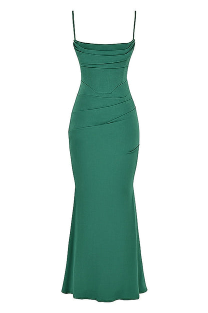 forest corset maxi dress