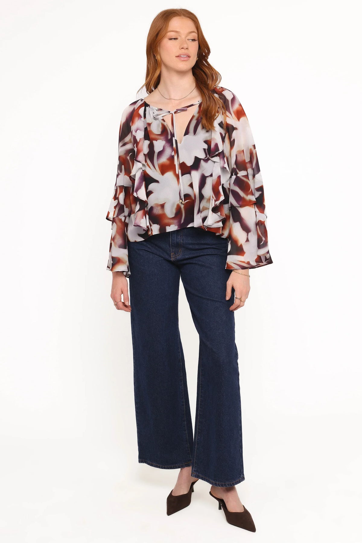 Elinor Top - Blurred Floral