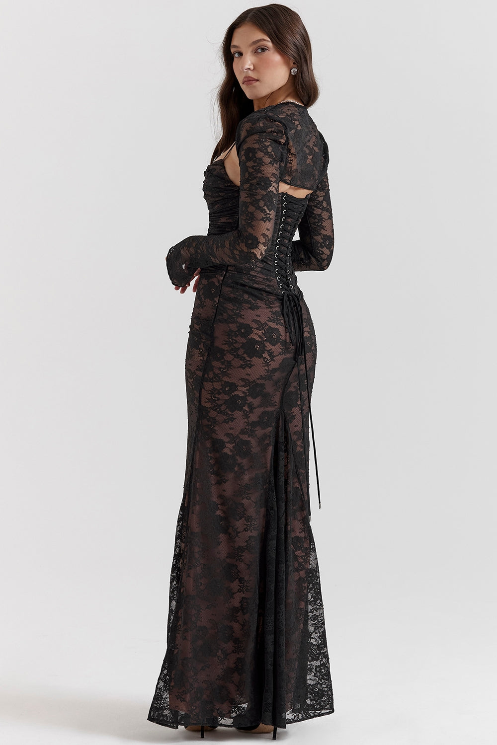 black lace maxi dress