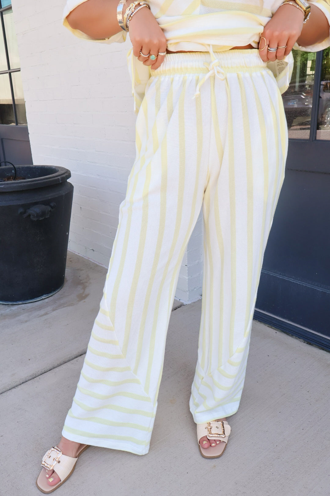 Yellow Stripe Lounge Set