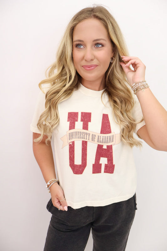 UA University of Alabama Banner Crop Tee