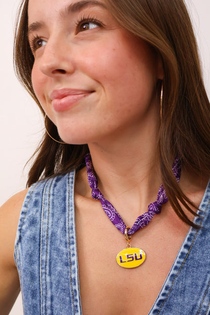 Gameday Scarf Necklace - LSU