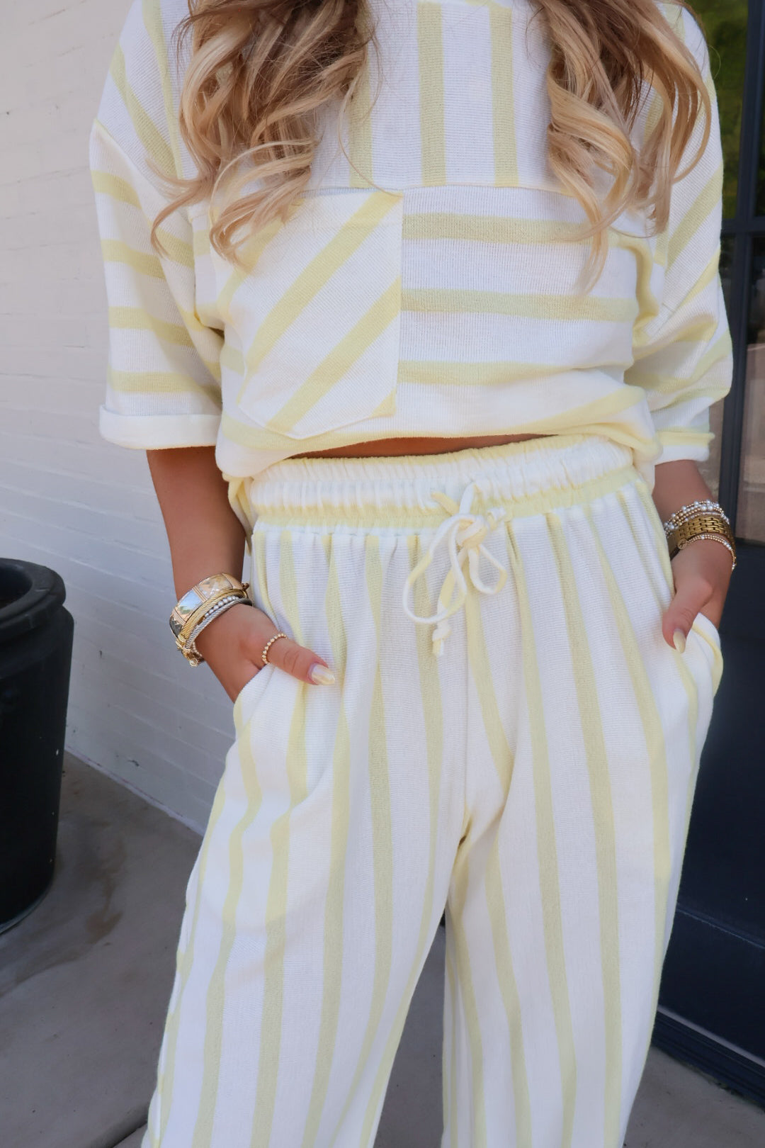 Yellow Stripe Lounge Set