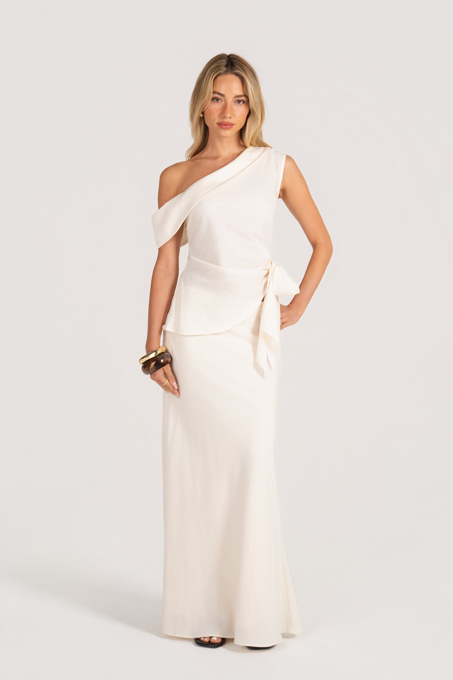 Bexley Set - Drop Shoulder Drape Top with Maxi Skirt
