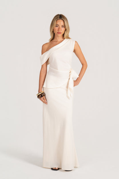 Bexley Set - Drop Shoulder Drape Top with Maxi Skirt