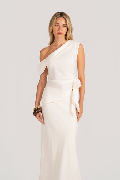 Bexley Set - Drop Shoulder Drape Top with Maxi Skirt