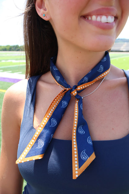 Neck Scarf - Navy Paisley