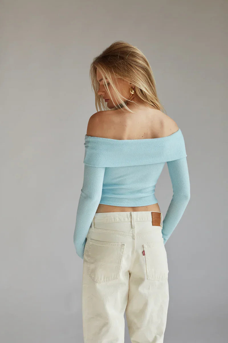 Remi Off The Shoulder Ribbed Knit Top