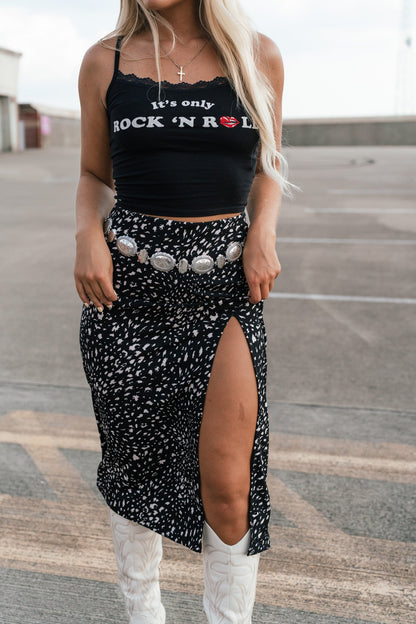 Spotty Midi Skirt (Black) FINAL SALE