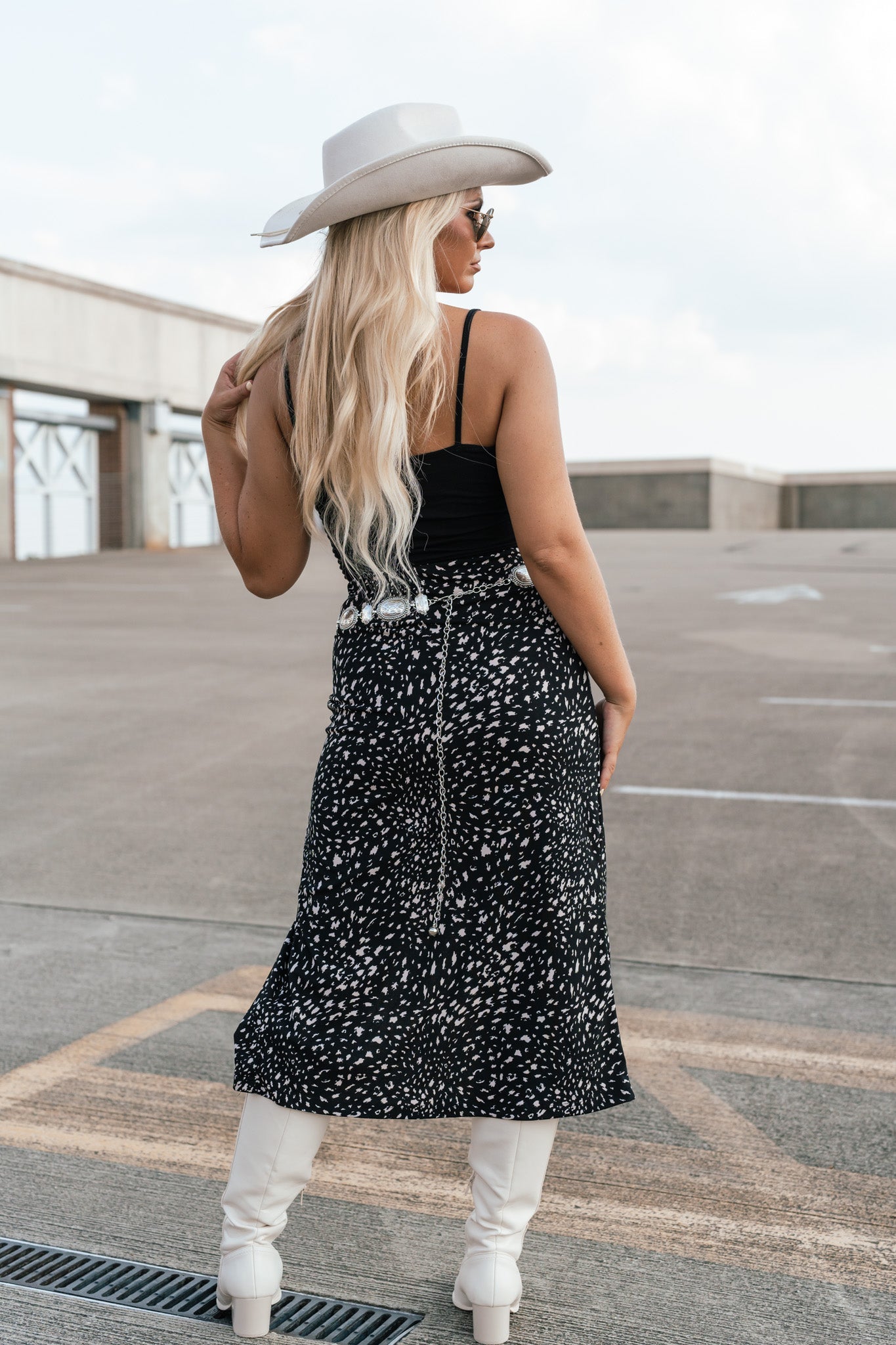 Spotty Midi Skirt (Black) FINAL SALE