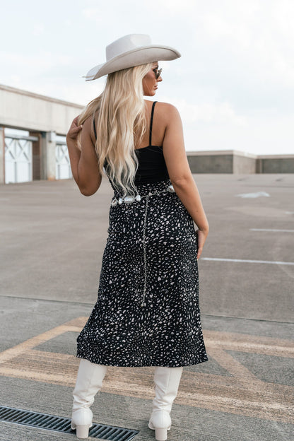 Spotty Midi Skirt (Black) FINAL SALE