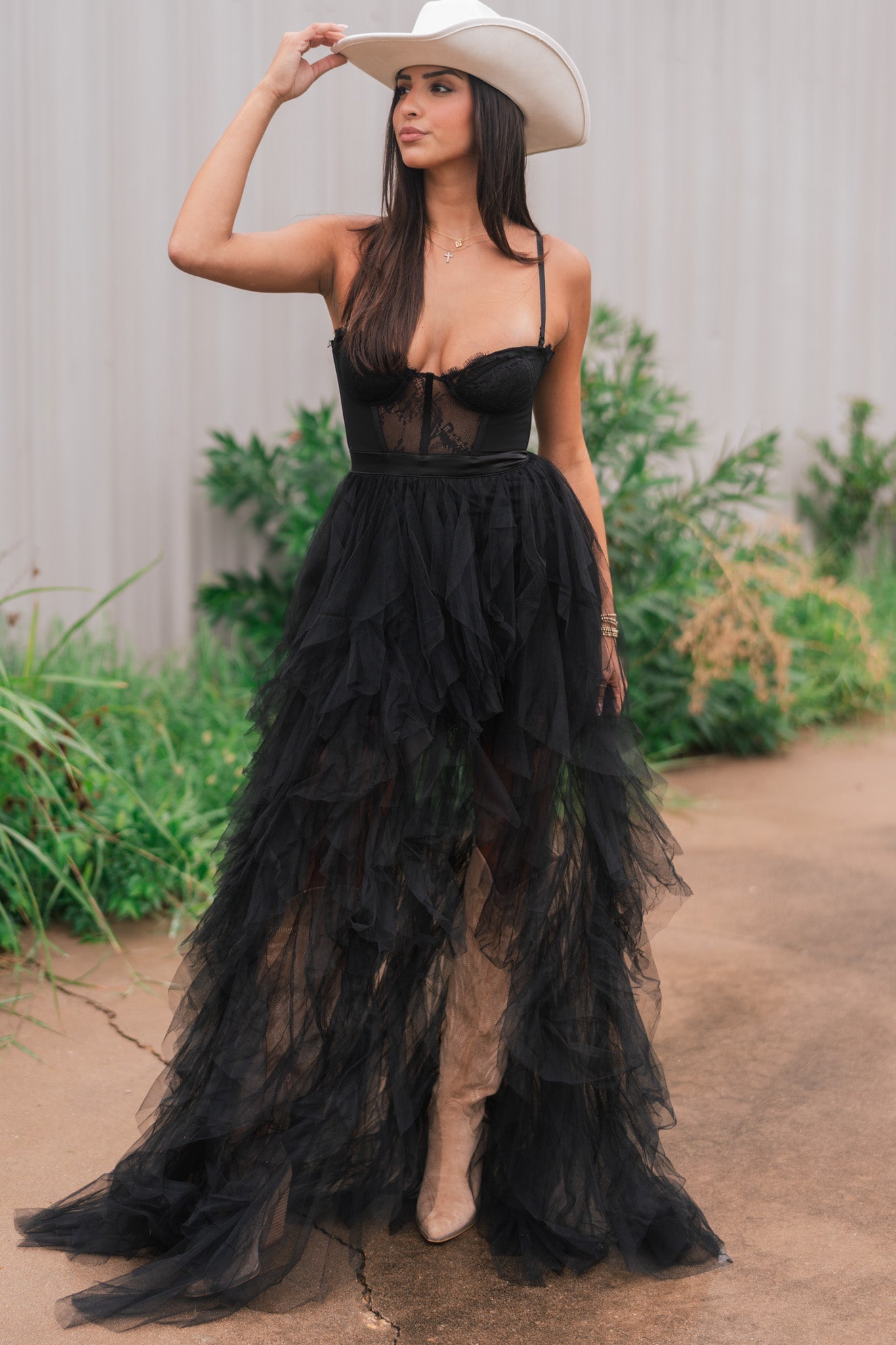 Heavenly Mesh Maxi Gown (Black) [PRE-ORDER]
