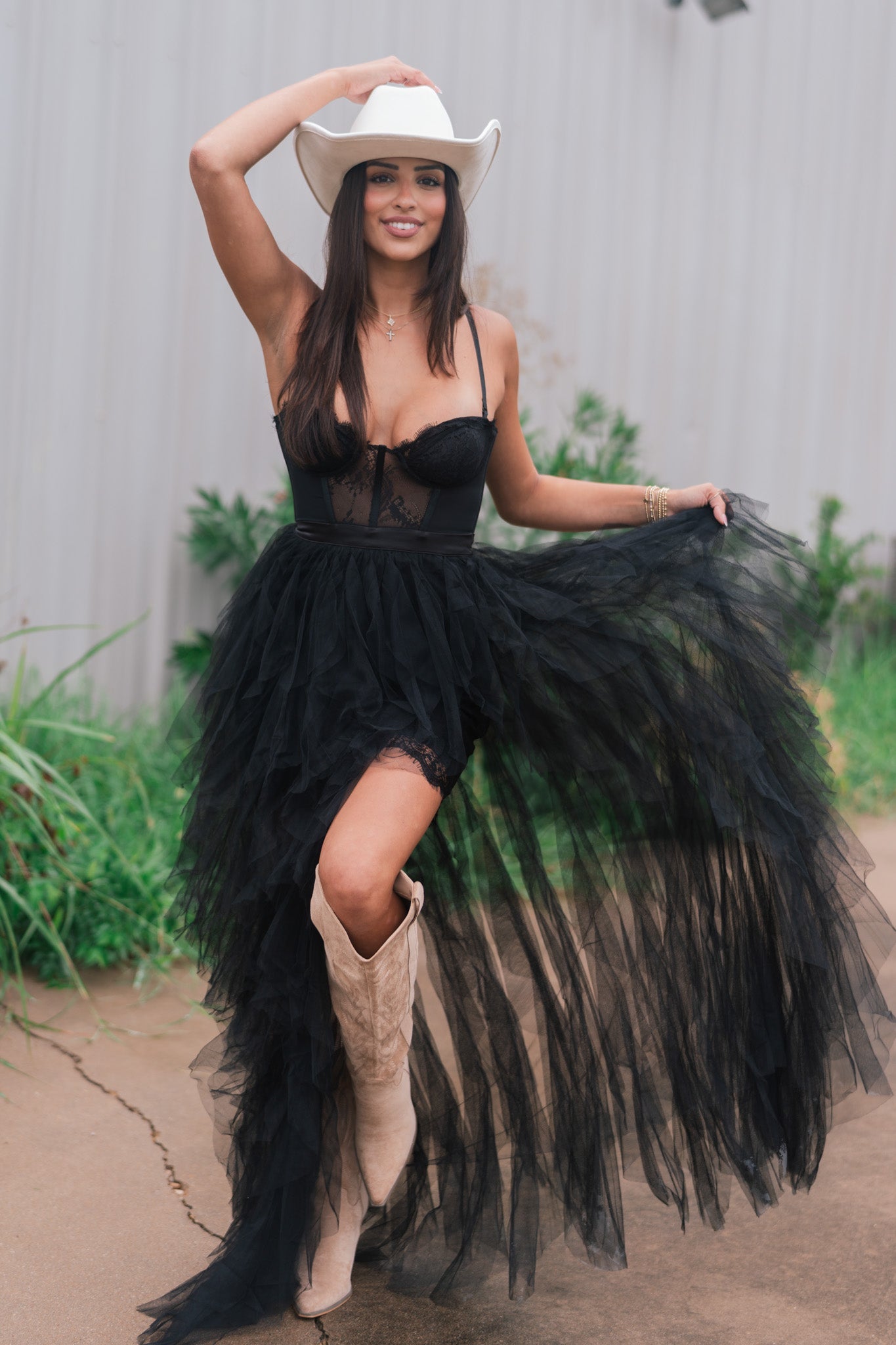 Heavenly Mesh Maxi Gown (Black) [PRE-ORDER]