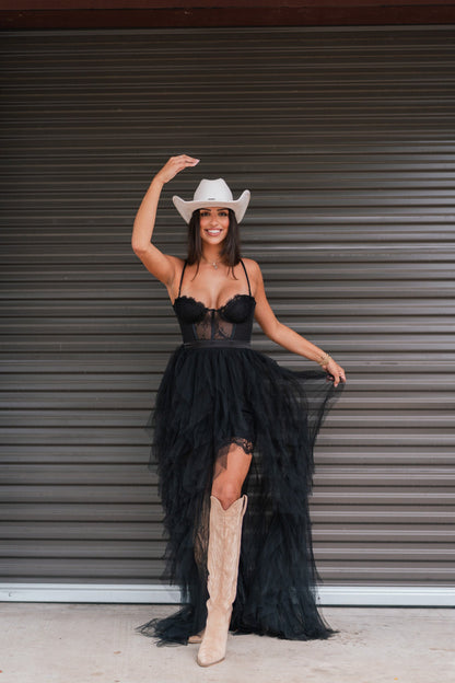 Heavenly Mesh Maxi Gown (Black) [PRE-ORDER]
