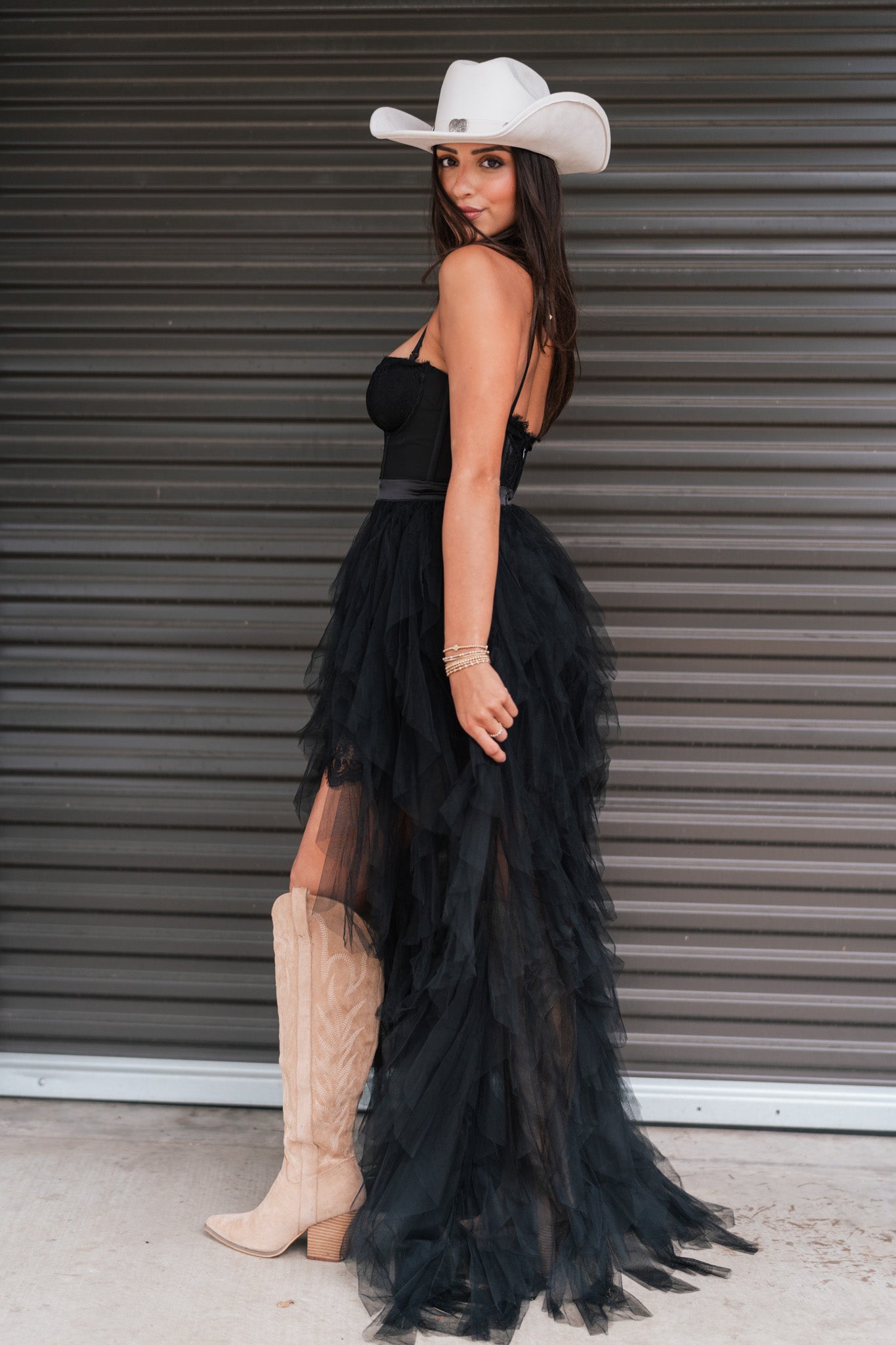 Heavenly Mesh Maxi Gown (Black) [PRE-ORDER]