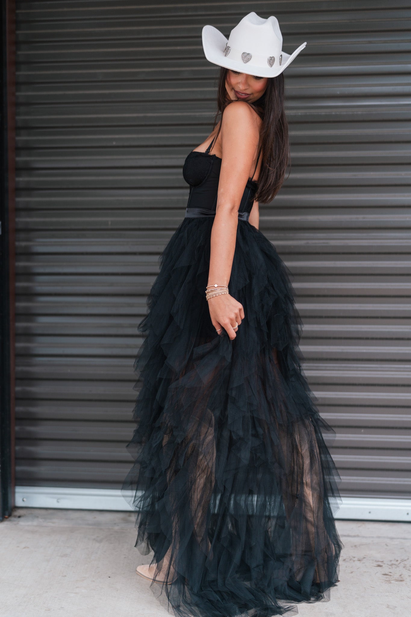Heavenly Mesh Maxi Gown (Black) [PRE-ORDER]