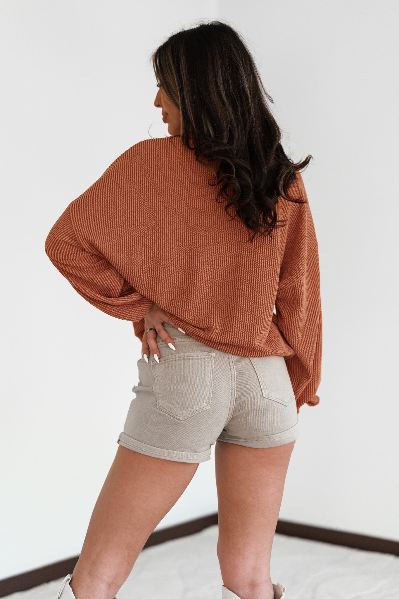 Wishful Thinking Hi Rise Shorts (Sand) FINAL SALE