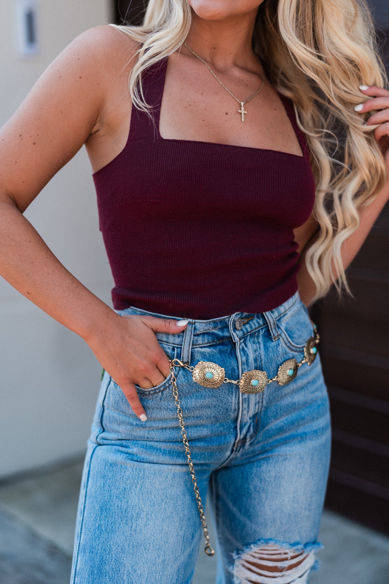 Heartbreaker Knit Crop Top (Maroon) FINAL SALE