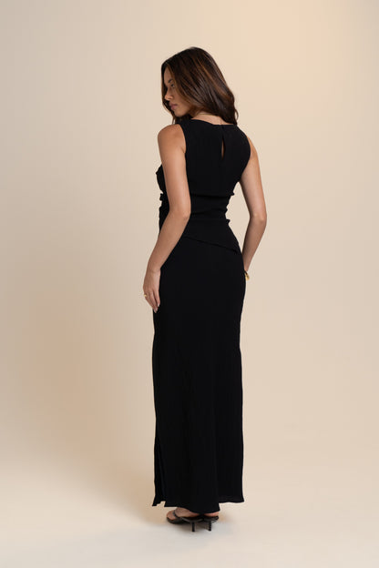 Tenille Two Piece Set - Asymmetrical Top & Maxi Skirt