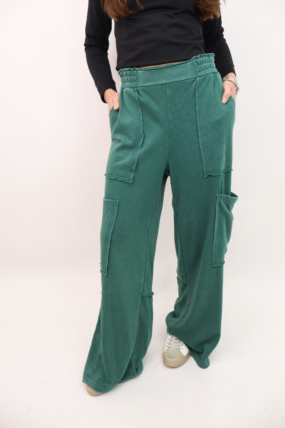 Everyday Wide Leg Lounge Pants - Green