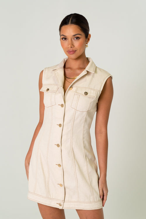Katherine Mini Cotton Shirt Dress