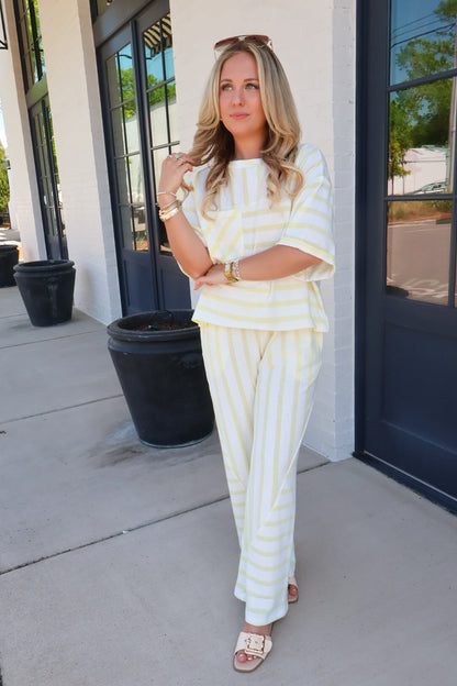 Yellow Stripe Lounge Set