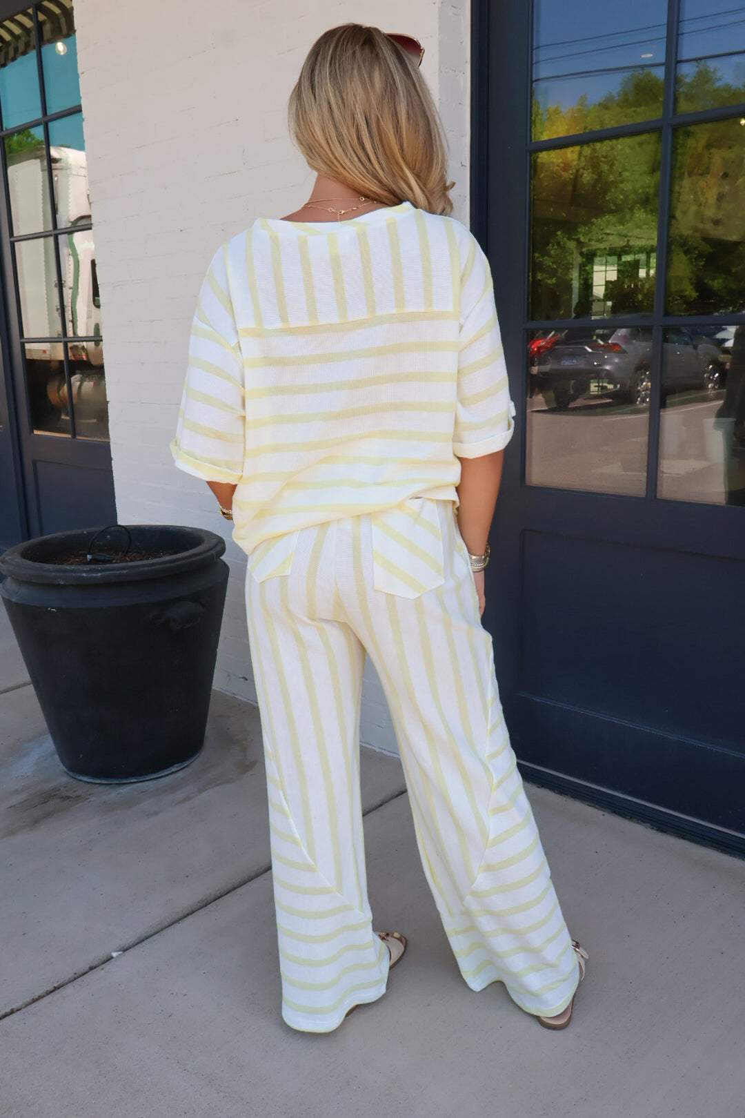 Yellow Stripe Lounge Set