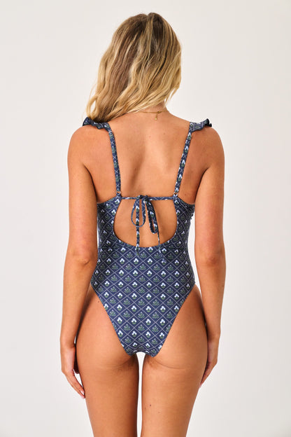 Savannah V Neck Ruffle One Piece