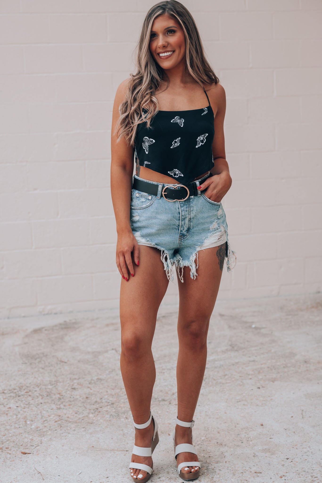 Wait A Minute Denim Shorts (Light Wash) FINAL SALE