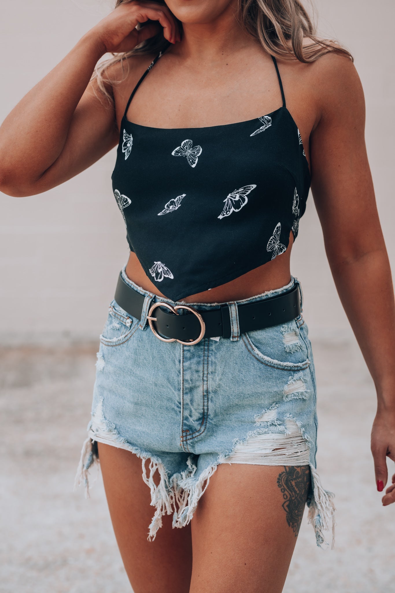Wait A Minute Denim Shorts (Light Wash) FINAL SALE