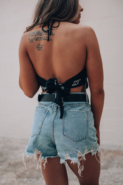 Wait A Minute Denim Shorts (Light Wash) FINAL SALE